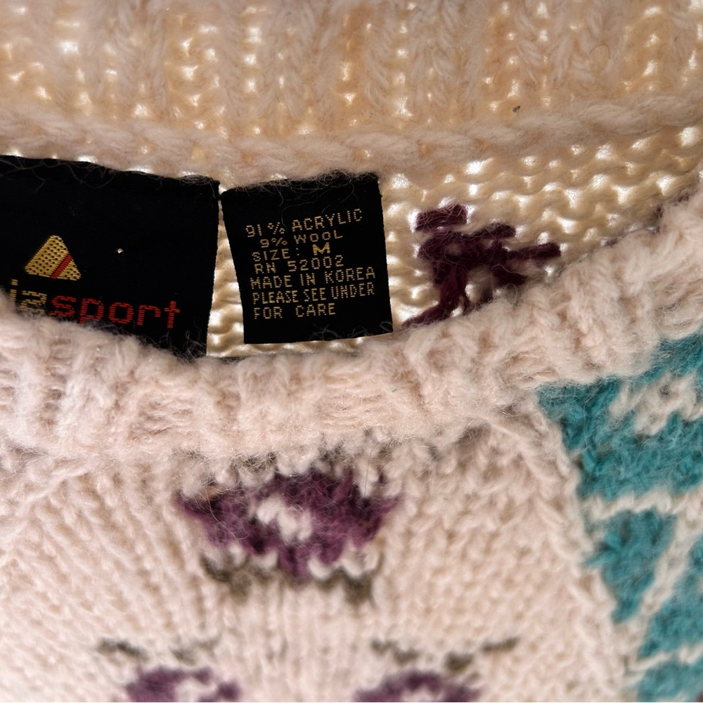 Vintage Liz Sport Multi-Patterned Women's Sweater - Picture 5 of 5
